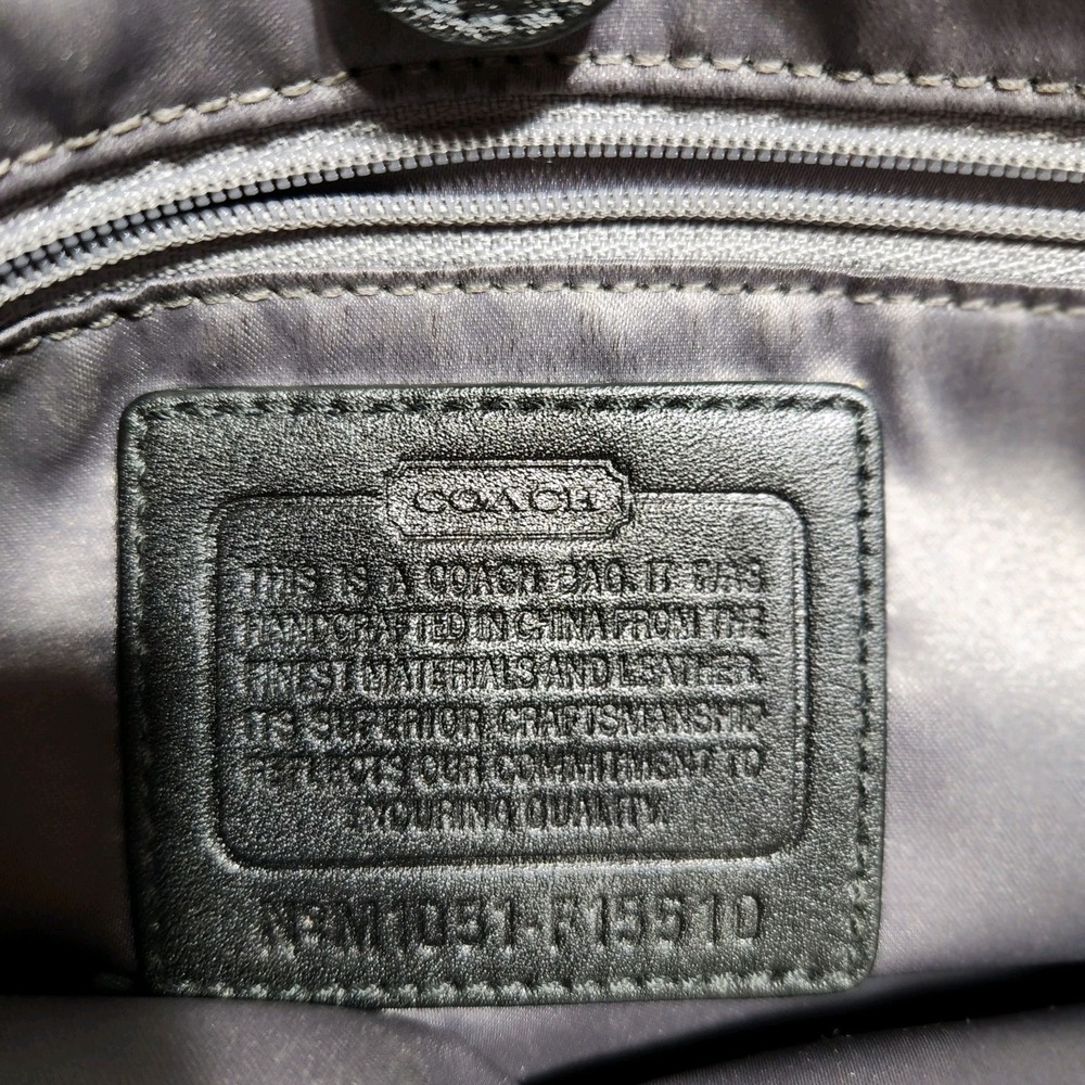 Coach Ashley Signature Black Leather / Sateen Lined‎ Shoulder Purse F15510 - Picture 6 of 7